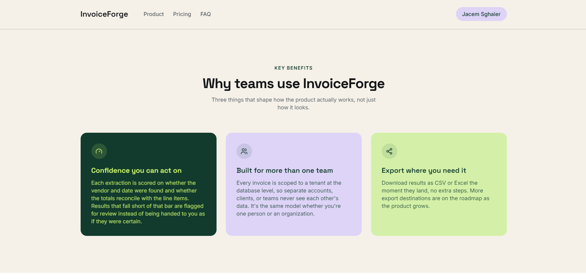 InvoiceForge dashboard — screenshot 5